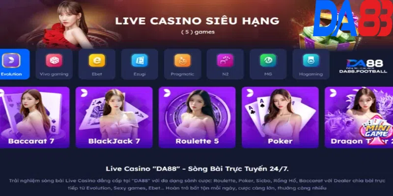 Live casino - Chất lượng giải trí đẳng cấp